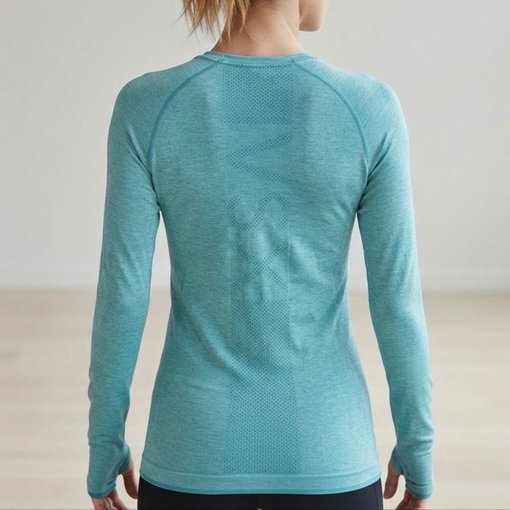 Victorias Secret VSX Sport Teal Space Dye Seamless Long Sleeve Thumbhole Top S
